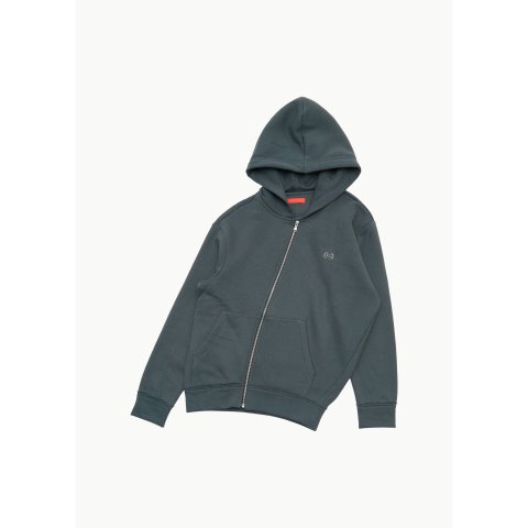 AmomentoTwisted Zip-Up Hoodie Charcoal