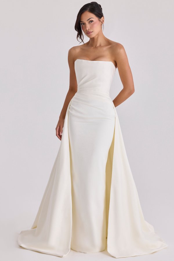 House of CB Sabrina Ivory Satin Strapless Bridal Gown