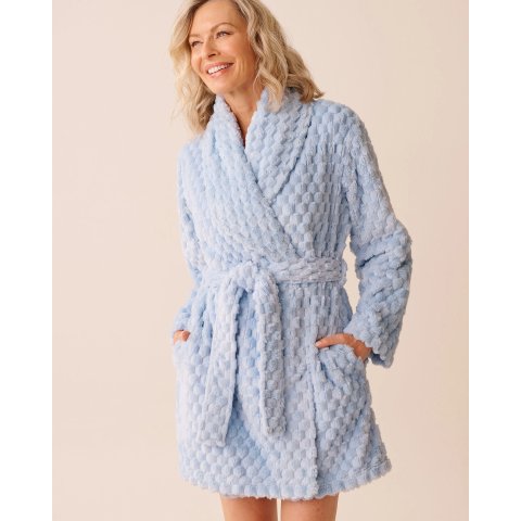 La Vie En Rose Soft Plush Quilted Effect Robe