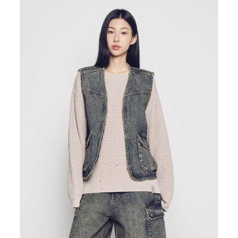 acmé de la vie 水洗牛仔背心 双色可选