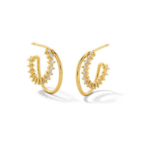 Lab-Grown Diamond Hoop Earrings 1/3 CT 10K Gold