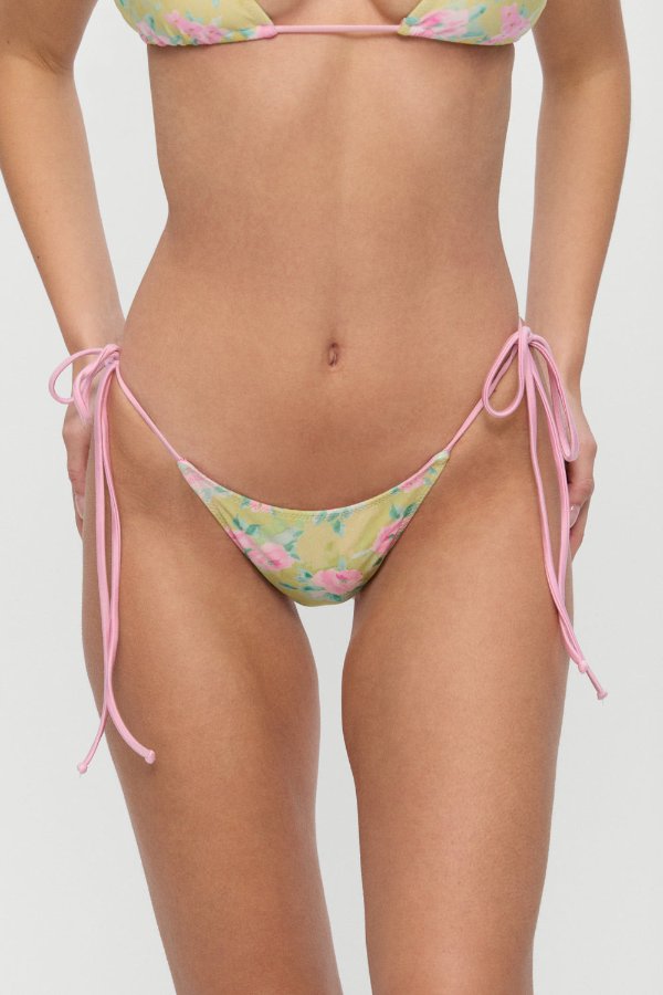Frankies Bikinis Divine Satin Floral Bikini Bottom