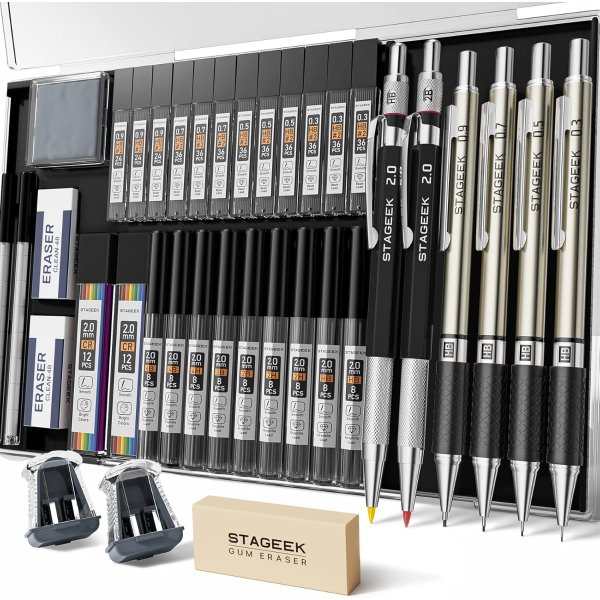 STAGEEK Mechanical Pencil Set 37 Count 0.5MM