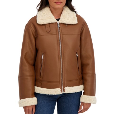 Sebby 人造羊羔绒飞行员夹克