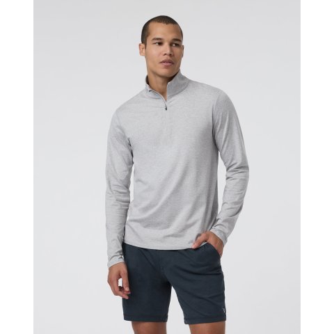 VuoriPonto Half Zip Mock Neck Light Grey