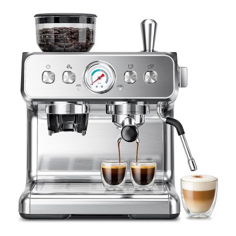 Kismile 20巴半自动浓缩咖啡机 带奶泡器蒸汽棒