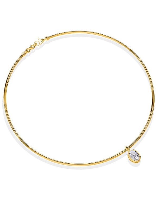 18K Vermeil 1.21 ct. tw. Lab-Grown Diamond Omega Pendant Necklace