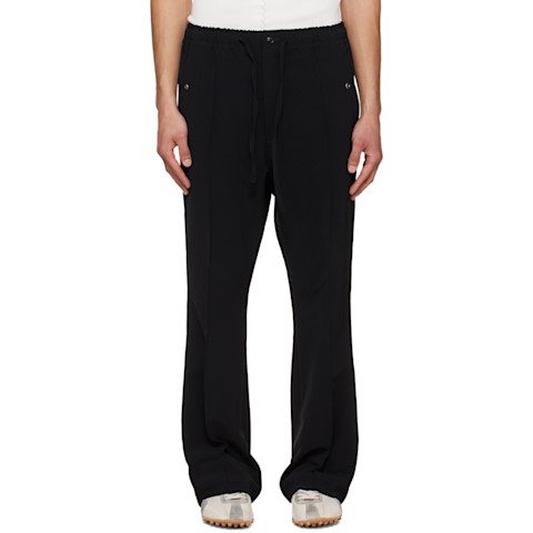 黑色滚边牛仔休闲裤