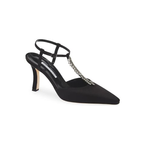 Manolo BlahnikSufik Crystal T-Strap Pump Women