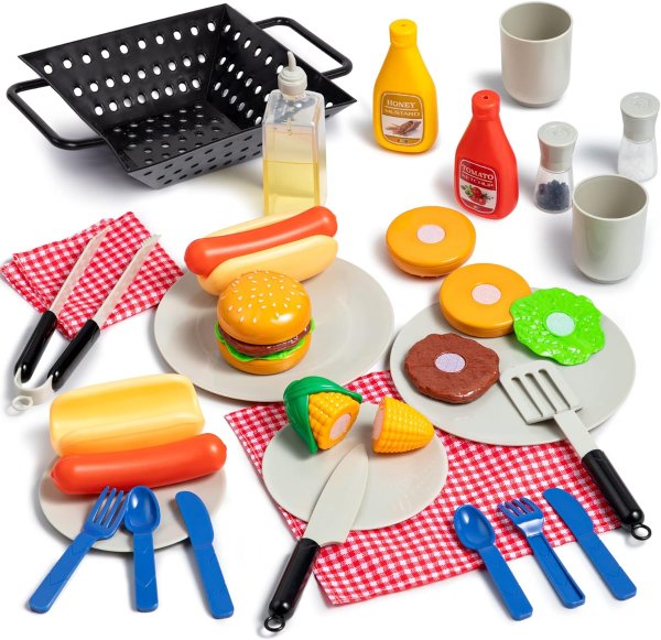Kids BBQ Grill Playset 27 Pieces