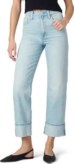 Margot High Waist Cuffed Straight Leg Jeans