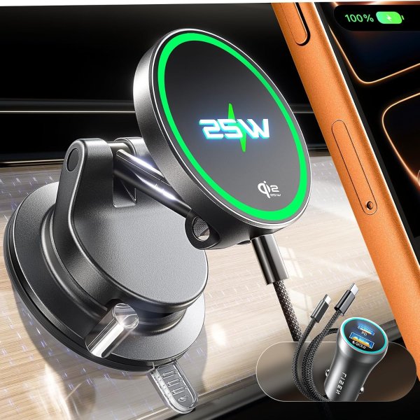 LISEN Qi2.2 25W MagSafe Car Charger