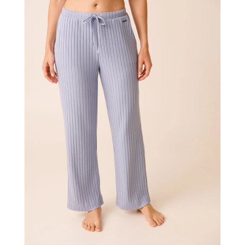 La Vie En Rose Ribbed Wide Leg Pants Cloudy Blue