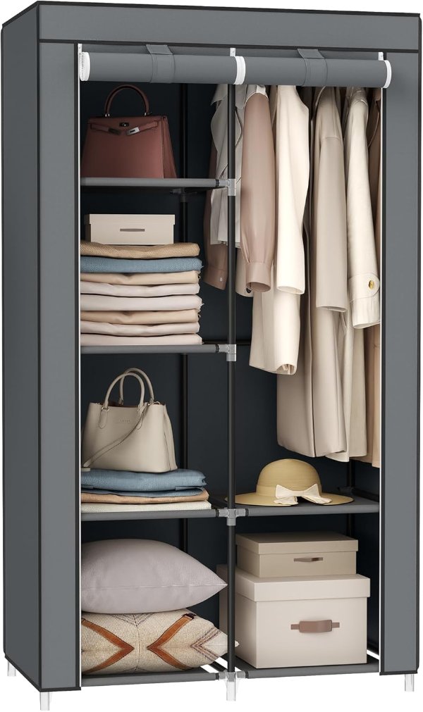 SONGMICS Portable Closet URYG84GY Dove Gray