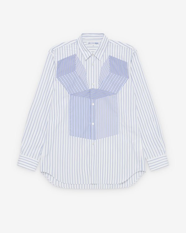 DOVER STREET MARKET NY CDG Geometric Stripe Shirt White/Blue