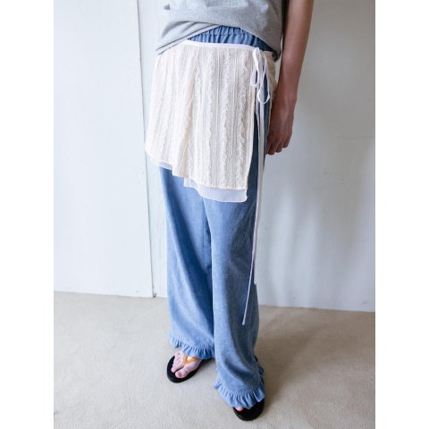 AND YOULace Layered Wrap Skirt Beige