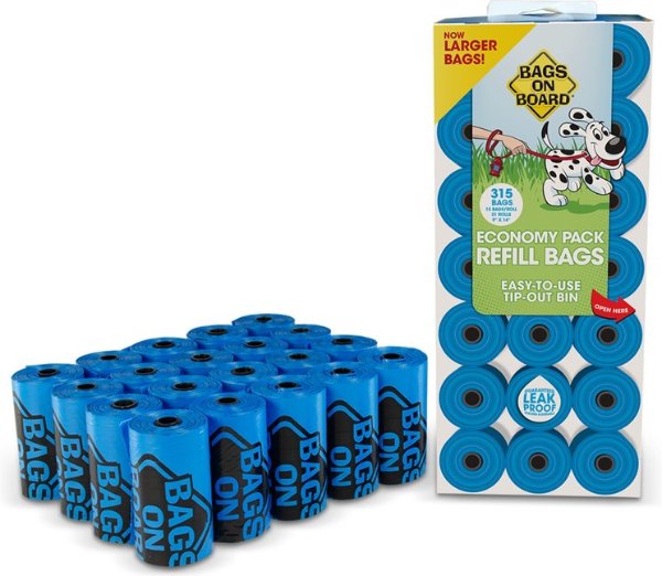 Bags on Board Dog Poop Bags 315 Count Blue