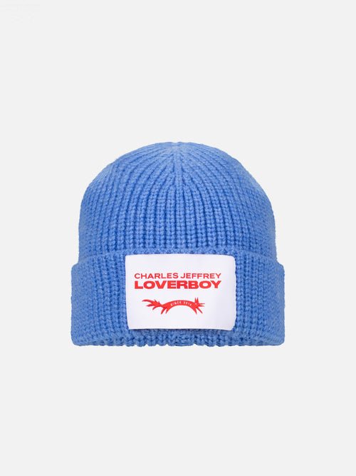 Charles Jeffrey LOVERBOY Chunky Rib Beanie in Blue