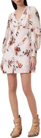 Auden Sanibel Floral Jacquard Long Sleeve Dress