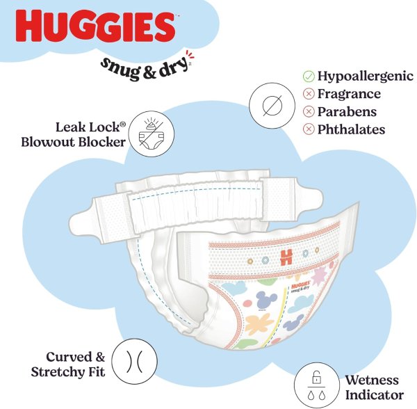 Huggies Snug & Dry Baby Diapers Size 4 92 Count