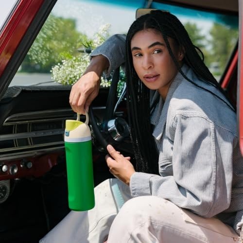 FreeSip Insulated Stainless Steel Water Bottle 24oz Green