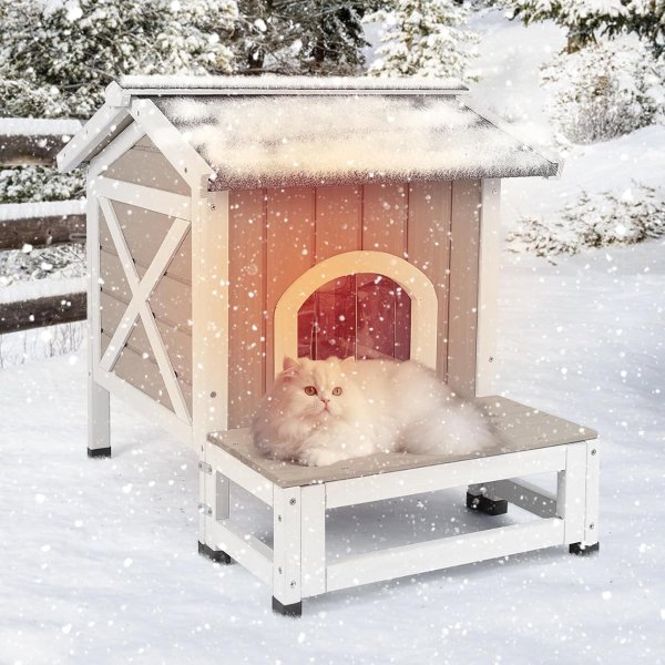 PetsCosset Outdoor Cat House Insulated Weatherproof