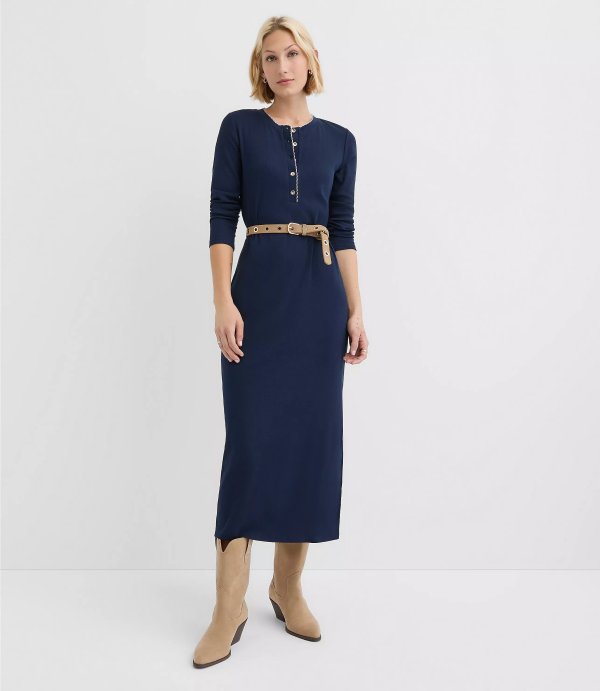 Ribbed 中长连衣裙