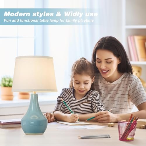 Table Lamp 19.4 Inch Sky Blue Set of 2