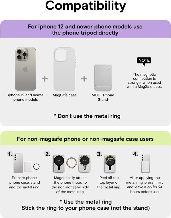 MOFT Phone Stand MOVAS Leather Magnetic Blush