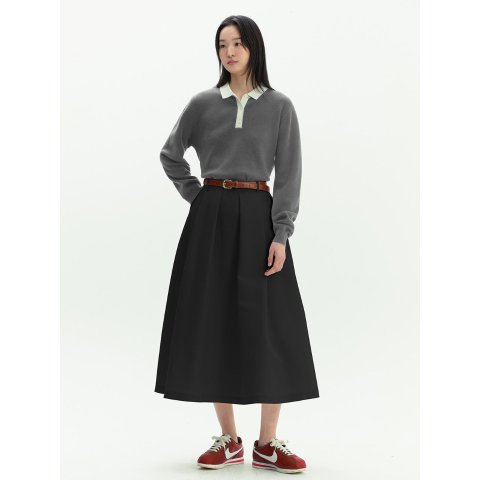 AND YOUPleated Flare Maxi Skirt 3 Colors