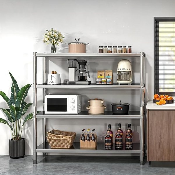 YITAHOME 4-Tier Stainless Steel Shelving 60x18x60in