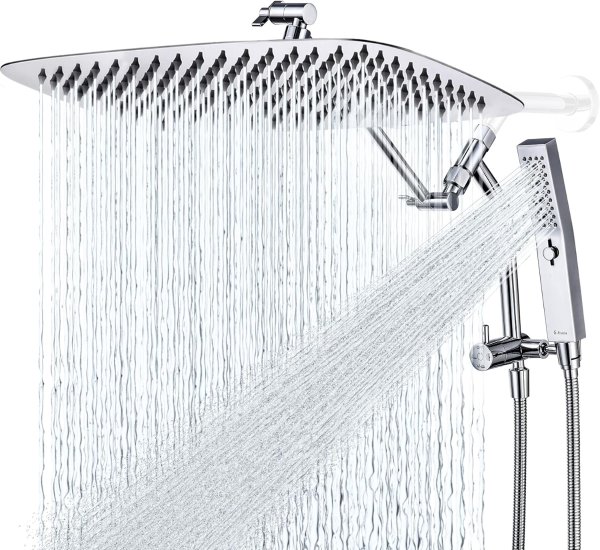 G-Promise 16 Inch All Metal Shower Head with Massage Handheld