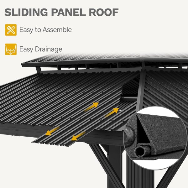 DWVO 12x14ft Gray Double Roof Gazebo