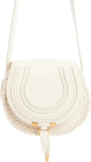 Marcie Crochet Trim Leather Crossbody Bag