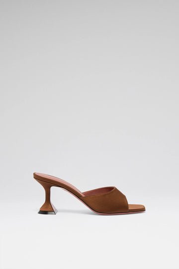 AMINA MUADDI Lupita Slipper 70 Mocha Satin