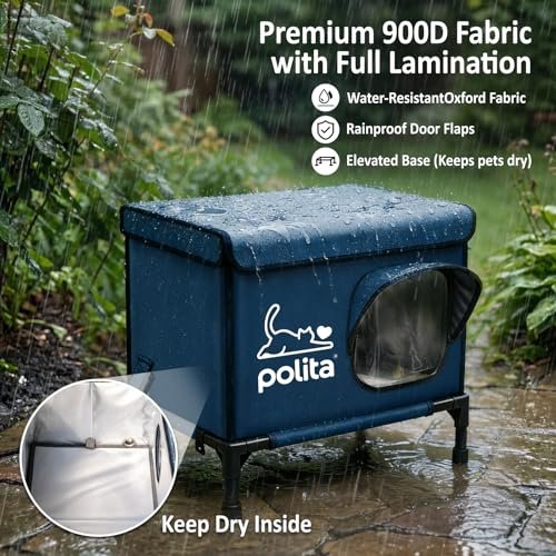Polita Heated Outdoor Cat House Weatherproof Insulated