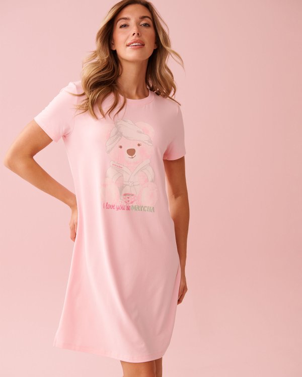 La Vie En Rose Teddy Print Super Soft Sleepshirt