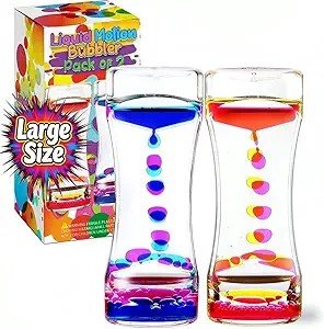 YUE MOTION Liquid Bubbler Sensory Hourglass Toy Colorful