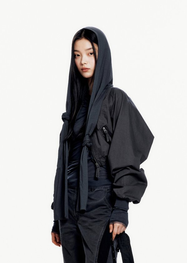 Cotton Bolero Jacket with Hoodie