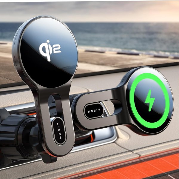 LISEN Qi2 15W MagSafe Car Charger