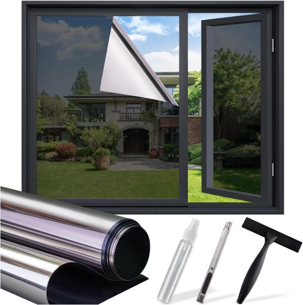 SUNBABY Privacy Window Film Black 17.5x78.7 Inch
