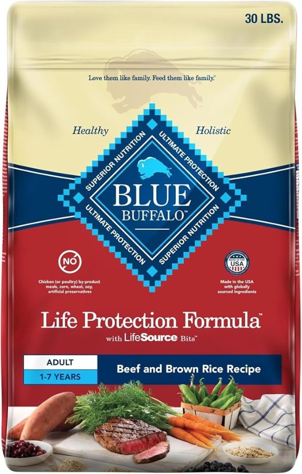 Blue Buffalo Adult Dog Food Beef 30lb