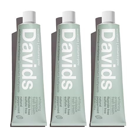 Davids Natural Peppermint Toothpaste 5.25oz 3-Pack