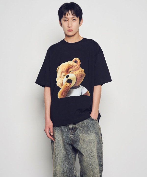 acmé de la vie AC BEAR Baby Face Yawn Short Sleeve T-Shirt