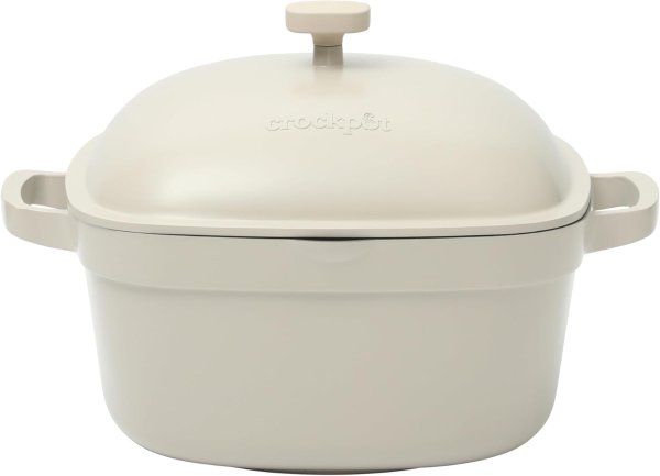 Crock-Pot Northvale Cast Aluminum Dutch Oven 5.2 Quart White