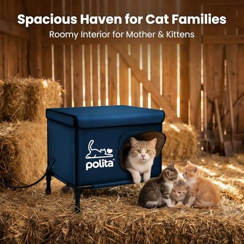 Polita Heated Outdoor Cat House Weatherproof Insulated