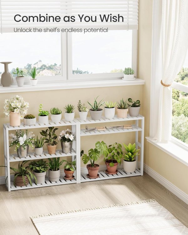 Bamboo Bathroom Shelf UBCB13W Cloud White 3-Tier