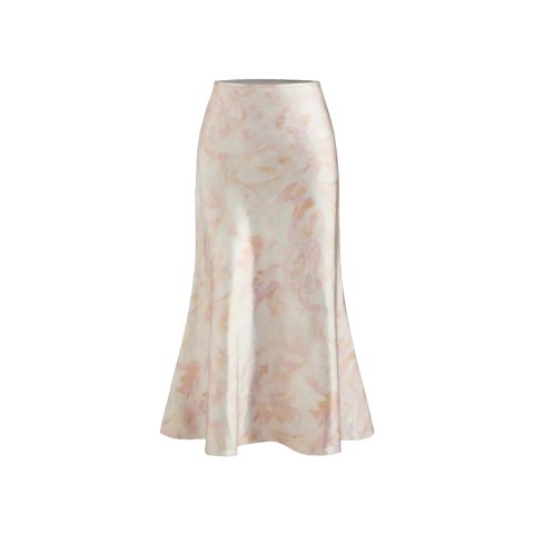 Woven 花卉中腰长裙