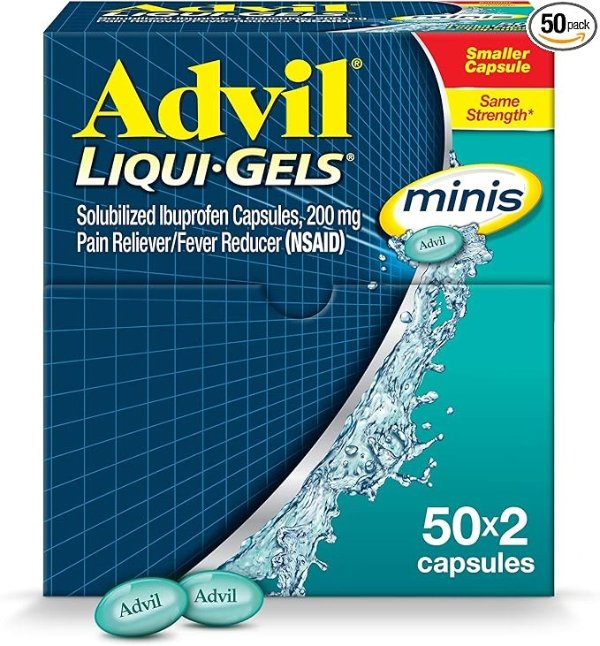 Advil Liqui-Gels minis 200mg Pain Relief Capsules 100 Count