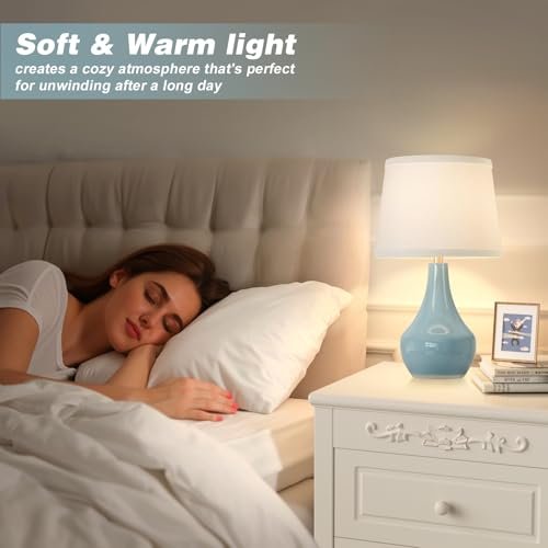 Table Lamp 19.4 Inch Sky Blue Set of 2